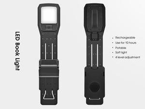 Mini luce LED ricaricabile lampada da lettura nera a Clip con controllo della luminosità per campeggio e viaggi - Product Image 6