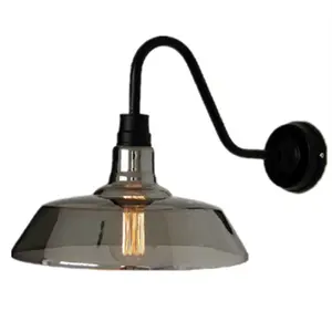 Glas Wandlamp Vintage Thuis Lamp Grey Verlichting Residentiële Glas Ijzer Rook Grijs Wandlamp