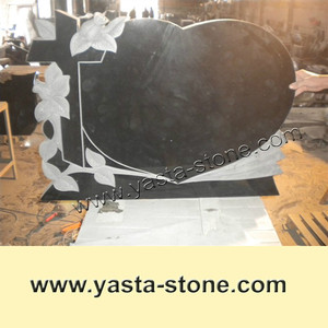 Недорогая надгробия из фиолетового гранита в форме сердца - Product Image 2