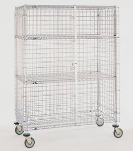 รถเข็นชั้นวางลวด3ด้าน4ชั้นพร้อมแผงปิด - Product Image 5