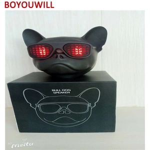 Boyouwill al por mayor Bulldog cabeza altavoz portátil cachorro con gafas perro Altavoz Bluetooth para el teléfono móvil - Product Image 6