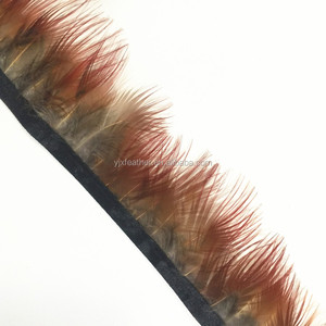 Tự nhiên vàng pheasant lông cắt tỉa/Vàng Đỏ Feather Fringe ribbon - Product Image 5
