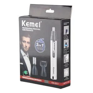 Kemei6651男性電気鼻耳ヘアトリマー痛みのない女性トリミングもみあげ眉毛ひげバリカンカットシェーバー