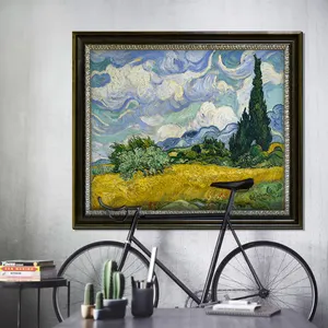 Masterpieces Painting Famous Dutsch Artist Scenery Wheat Field Reproduction Van Gogh's Cypress Oil Painting