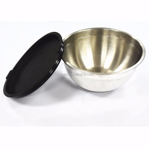 Ensemble de bols à salade antidérapant, fond en Silicone coloré, stockage en métal, ensemble de bols à mélanger en acier inoxydable avec couvercles et brosses noires - Product Image 2