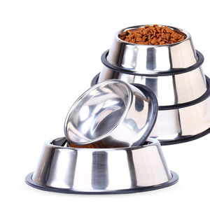 Mangkuk Anjing Stainless Steel, Mangkuk Hewan Peliharaan Anti Slip 6 Ukuran Logo Kustom - Product Image 6