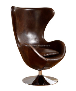 Canapé en cuir véritable brun italien antique / Réplique de canapé en cuir pour salon - Product Image 6