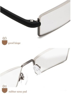 نظارات للقراءة مزودة بحافظة للرجال والنساء والجنسين ذات جودة عالية بنصف إطار من مادة TR90 ومرنة جاهزة - Product Image 6