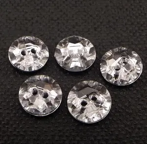 Kristal temizle Rhinestone dikiş düğmeleri takı Scrapbooking düz yuvarlak Faceted