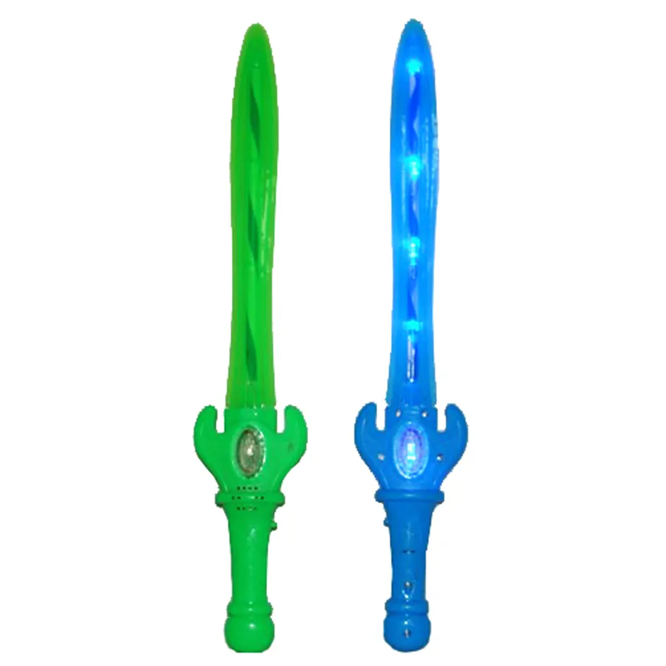 Promotion gift battery include green and blue flash light led sword kid toy