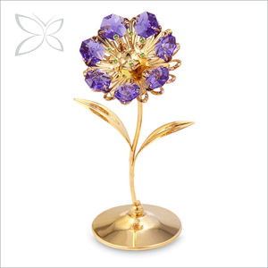 Crystocraft - Cristales Brillantes Chapados en Oro de 24k, Diseño Creativo Hecho a Mano con Forma de Girasol, Moderno, 7.4x13.2cm, Regalo para el Día de la Madre - Product Image 1