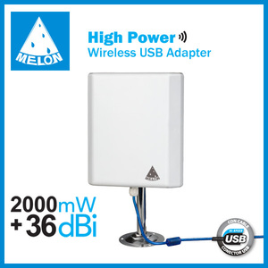 Adaptador usb wifi al aire libre 2000mW alta potencia, antena de panel de 36dBi, Melón N4000 - Product Image 2