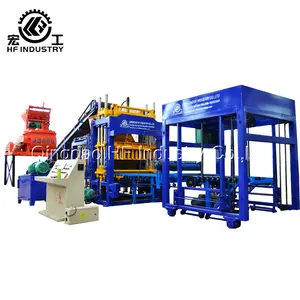 QT5-15 automatic concrete block machine for sale in dominican republic, big capacity pavement brick making machine