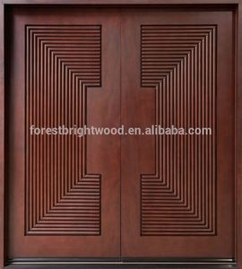 Exterior prehung caoba puerta de caoba sólida puerta de madera - Product Image 4
