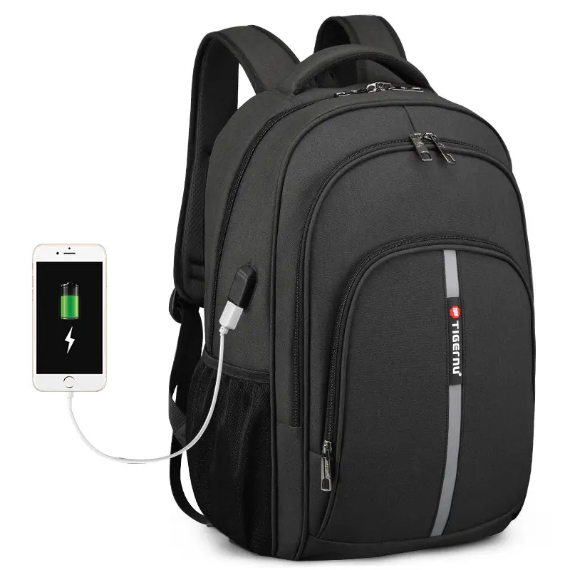 Tigernu T-B3893 यूएसबी चार्ज लैपटॉप बैग व्यापार यात्रा विरोधी चोरी बैग निविड़ अंधकार स्कूल 15.6 इंच फैशन mochila