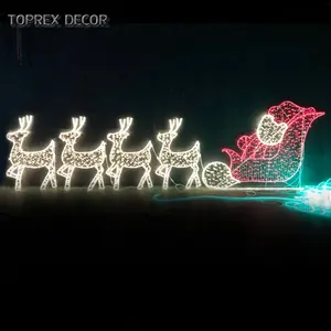 Toprex Decor outdoor display a led per esterni di natale babbo slitta con renna