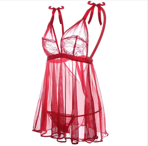 Babydoll Nero in Pizzo Trasparente per Donna, Lingerie Sexy ed Erotica - Product Image 3