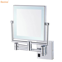 Beelee BM1905F montado en la pared de doble lados cuadrados de moda 1X-3X lupa LED iluminado espejo de maquillaje