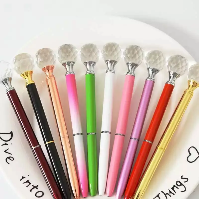 Wholesale Crystal Top Diamond Gift Pen With Plastic Clear Pen Box
