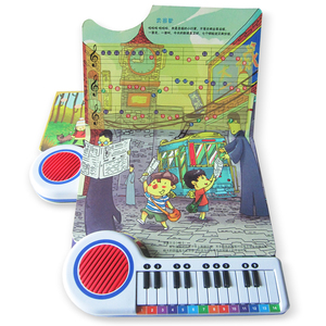 Mini Piano sonido niños <span class=keywords><strong>libro</strong></span> educativo, <span class=keywords><strong>libro</strong></span> de tapa blanda a todo Color con teclas de Piano - Product Image 2