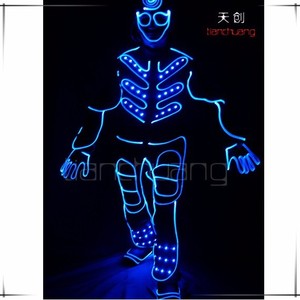 Au Détail Tout Est Ok Avec Ce Éclairage Clignotant LED et Fiber Optique Salopette avec Masque, Gants, Chaussures couverture - Product Image 4