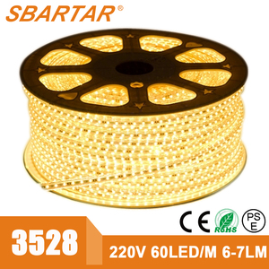 120 v Flexible de luz LED Strip SMD3528 60 leds / <span class=keywords><strong>m</strong></span> IP65 blanco cálido - Product Image 1