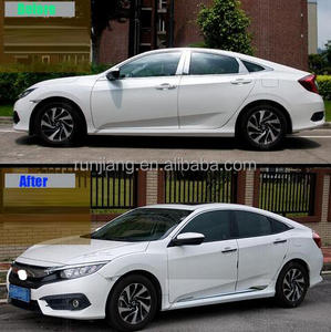 Accesorios para Automóviles, Cubierta <span class=keywords><strong>Lateral</strong></span> de <span class=keywords><strong>Puerta</strong></span> Cromada ABS, <span class=keywords><strong>Protector</strong></span> de Línea de Revestimiento, Moldura para Honda CIVIC SEDAN 2016 2017 - Product Image 4
