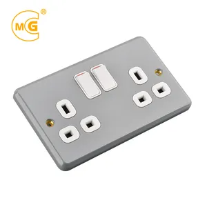 Factory workshop garage 13A plug metal clad double socket