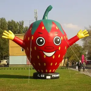 6m di altezza gonfiabile fragola modello di pubblicità gonfiabile di frutta per la decorazione