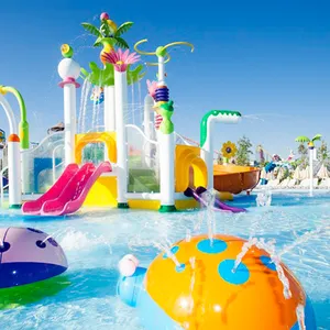 สนามเด็กเล่นเด็กสไลด์ไฟเบอร์กลาส Splash Park อุปกรณ์