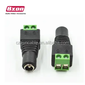 Connecteur CCTV, 5.5x2.5mm, jack d'alimentation cc à vis av adaptateurs de terminal à vis