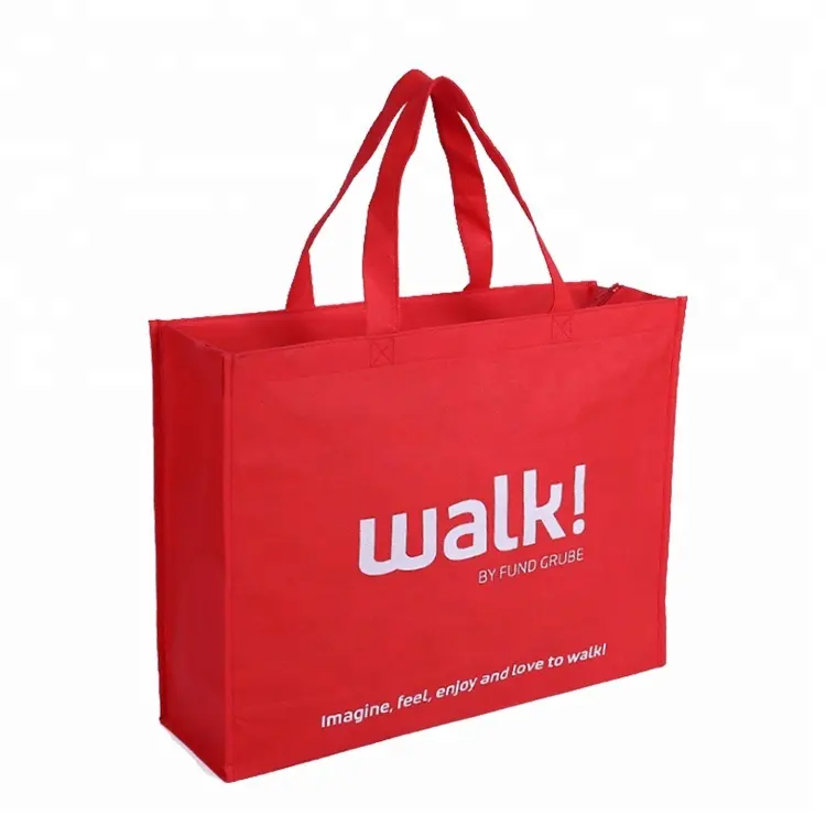 حقيبة حمل غير منسوجة للبيع بالجملة مع حقيبة تسوق ترويجية بسحاب قابلة لإعادة الاستخدام