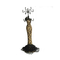 Support de présentation pour bijoux en forme de mannequin léopard