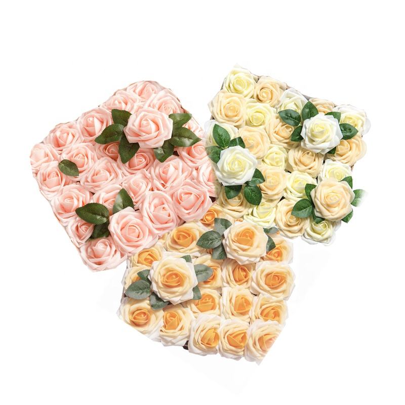 Bogus <span class=keywords><strong>flores</strong></span> colour de rosa con células madre de la boda de DIY <span class=keywords><strong>flores</strong></span> centros de mesa arreglos bebé ducha partido decoraciones para el hogar