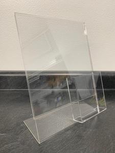 Giá Trưng Bày Sách Quảng Cáo Bằng Acrylic A4 Hình Chữ L Giá Đỡ Bảng Hiệu Thực Đơn Có Túi Đựng Danh Thiếp Phía Trước - Product Image 3