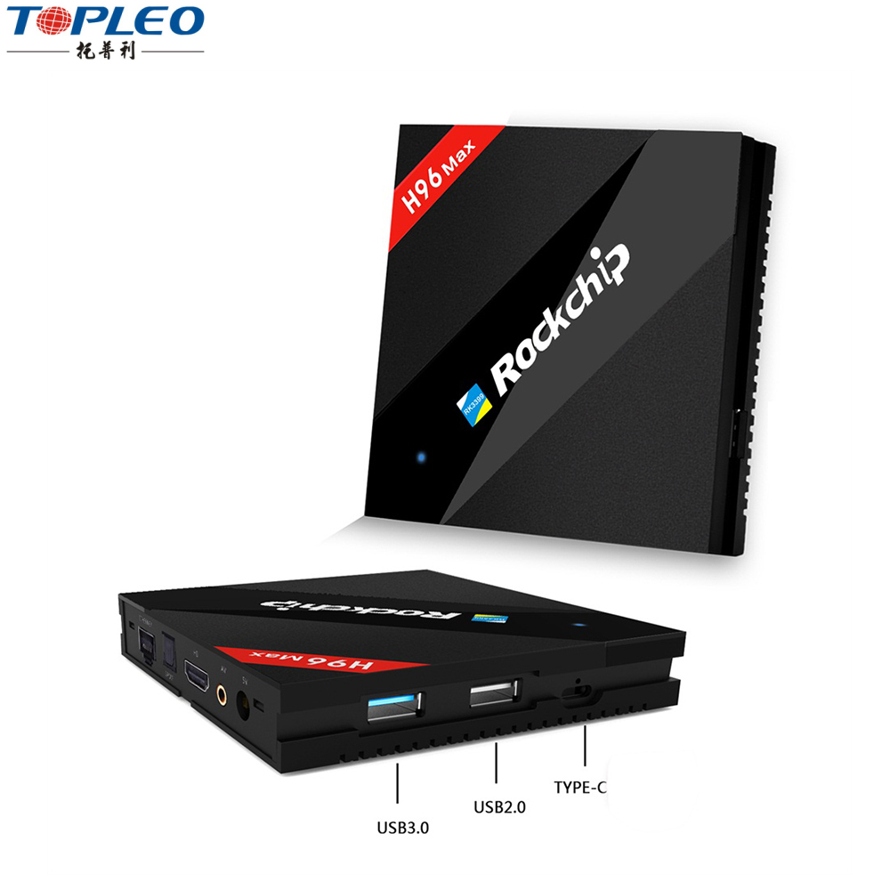 Durable más populares H96 Max 4G 32g android 6.0 tv box RK3399 Seis Core 2.0G con sim ranura para tarjeta