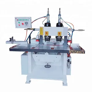 Double heads door lock hole mortising making machine