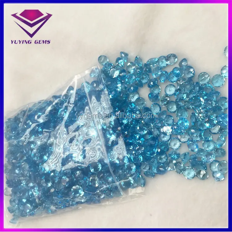 Batu Permata Alami Potongan Oval Kasar 9X11Mm Grosir Topaz Biru Langit untuk Perhiasan