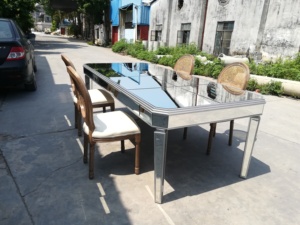 Rental Glass Silver Modern Mirrored <strong>Foldable</strong> <strong>Dining</strong> <strong>Table</strong> for Apartment Wedding Event Restaurant Hotel Parties - Product Image 4