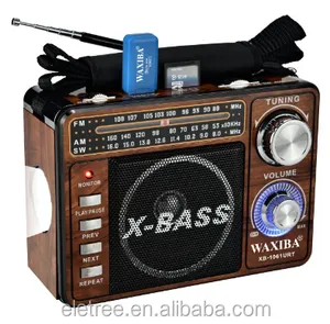 Waxiba rádio fm/am/sw portátil, com luz de emergência em u EL-1061URT