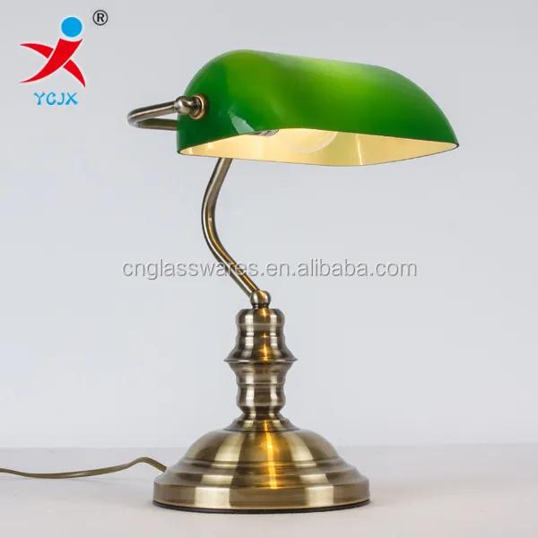 Lampe de TABLE rétro en verre vert, design ANTIQUE