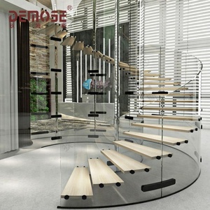 Escaliers en verre de bande de roulement de double de conception moderne pour l'<span class=keywords><strong>escalier</strong></span> intérieur durable de marbre - Product Image 4