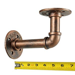 תעשייתי כפרי נחושת צינור צף מתכוונן צינור מדף סוגר - Product Image 2