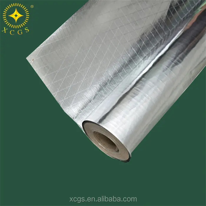 Vapore Barrière Aluminiumfolie Scrim Kraftpapier Met Enkelzijdige Aluminium