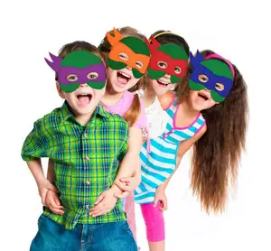 Ninja Kaplumbağa Maskeleri Çocuklar için Keçe Oyuncak Maskeleri En Iyi Doğum Günü Partisi Ninja Turtles Malzemeleri Şekeri için Goodie Çantası
