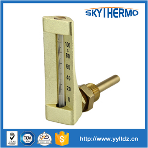 Azul o rojo línea v forma marina <span class=keywords><strong>de</strong></span> oro galcanized barco latón termómetro - Product Image 1