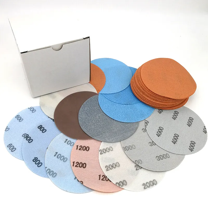 5 Inch Superfine Film Sanding Disc Soft Waterproof Sandpaper 600 to 5000 Grit for Wet/Dry Automotive Paint Sanding
