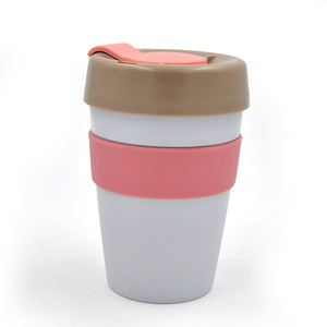 Muestra <span class=keywords><strong>gratis</strong></span> 350 ML Termo Taza De Café, Taza de Café De plástico con Banda de Silicona - Product Image 1