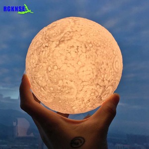 RGKNSE-luz de luna de 16 colores lámpara de Luna 3D de 13CM, 15cm y 18cm con soporte, luz de noche LED usb para bebé, decoración de escritorio, regalo de luz de luna - Product Image 3