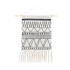 Northern european black wavy design hand knotted tassels gq000071  wall <strong>hanging</strong> <strong>arabic</strong> tapestry boho basket floor mat boho - Product Image 2